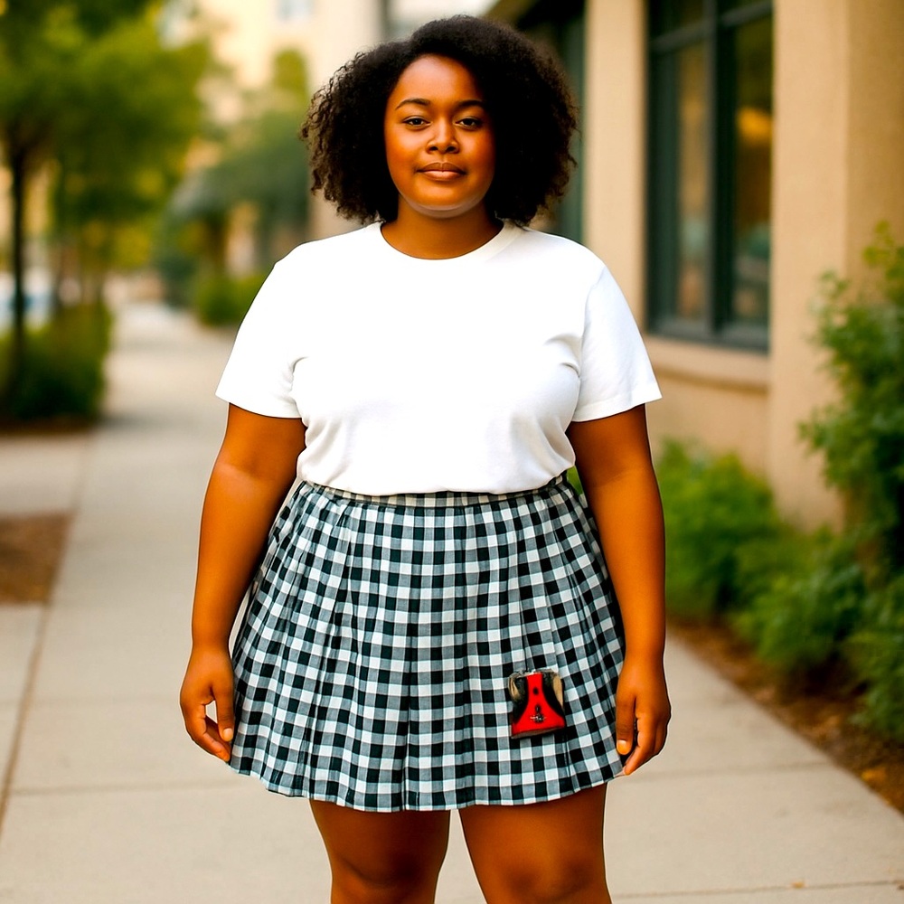 NWT Rue21 Plaid Black and White Skirt